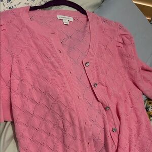 Charter Club Pink Diamond Pointelle Cardigan with Jewel Buttons